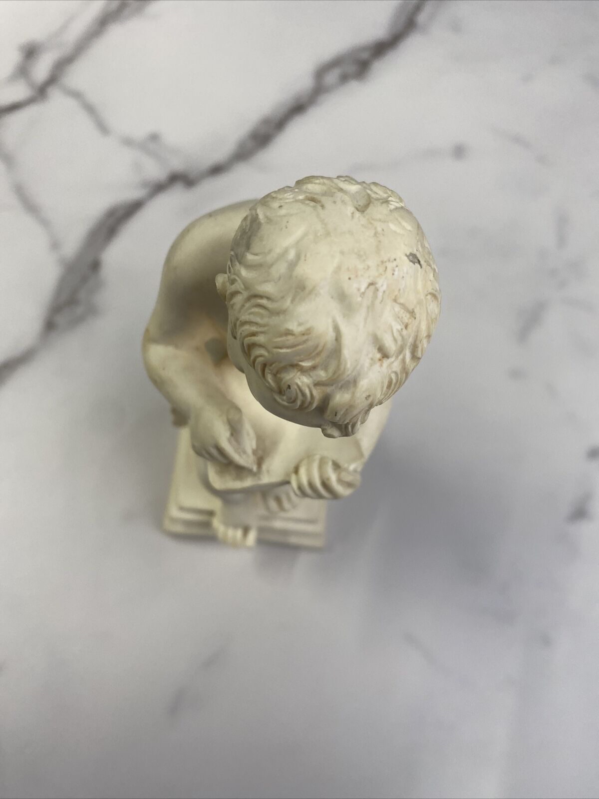 Antonio Canova Seated Child Reading Marble Composit Sculpture By Gino Ruggeri