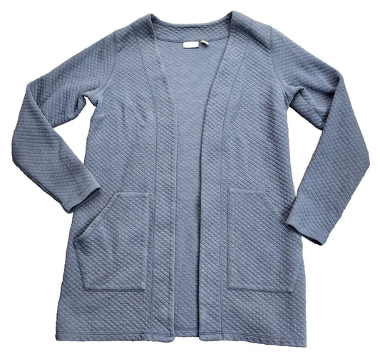 L.L. Bean Large Women’s SoftLight Quilted Top Cardigan in Vintage Indigo Small