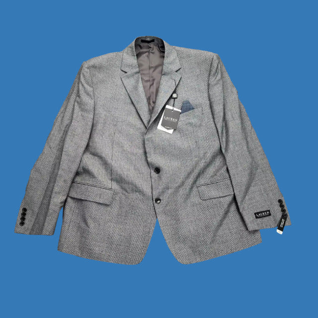 Lauren Ralph Lauren Classic-Fit Wool Suit Jacket Black/White Houndstooth 48R NWT
