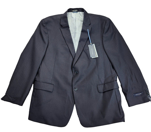 NWT Tommy Hilfiger Navy Suit Jacket Notch Lapel 2 Button 48 Regular 100% Wool