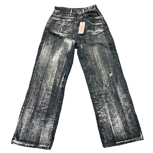 MICAS Denim Jeans Woman’s Size L Dark Wash with Solver Accents Blue Jeans Size L