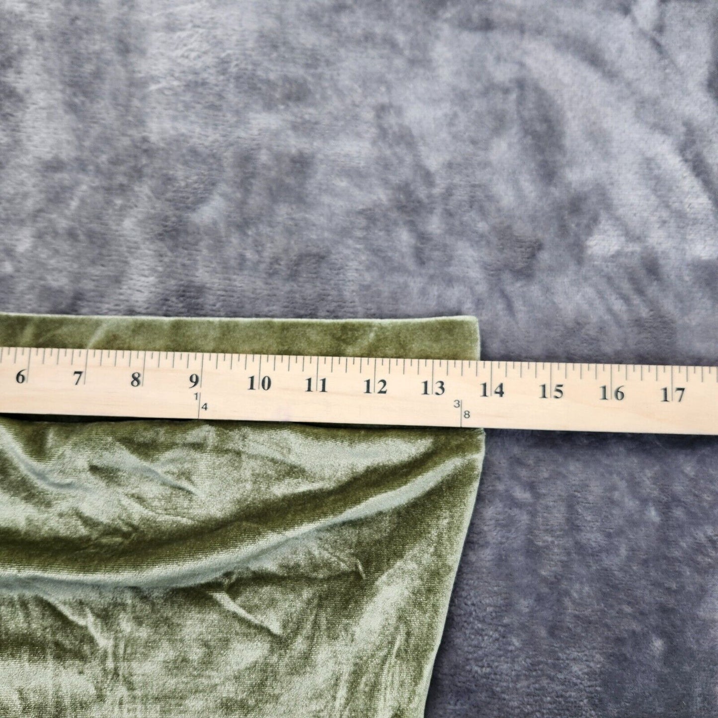 Finesse Womens Velvet Green Strapless Crop top Small