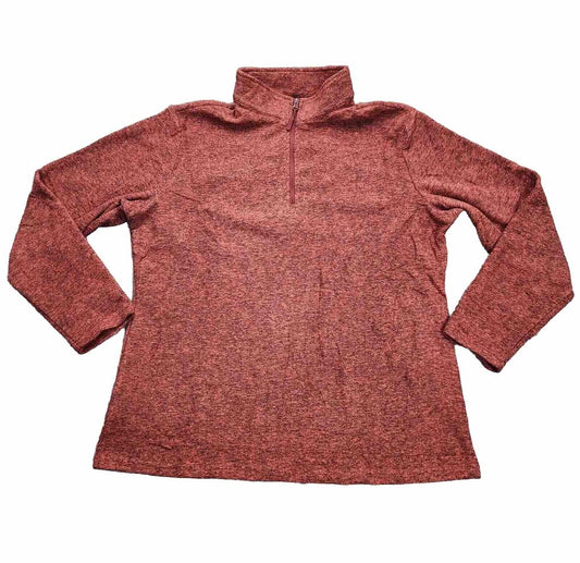 TACVASEN Women's Half Zip up Long Sleeve Sweatshirt Red X-Large