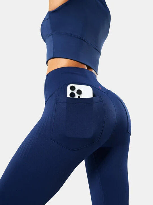 Fanka Body Sculpt Leggings (Reversible Wear w Pockets) Navy Small