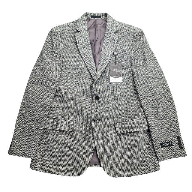 Lauren Ralph Lauren Classic-Fit Wool Suit Jacket Black/White Herringbone 42R NWT