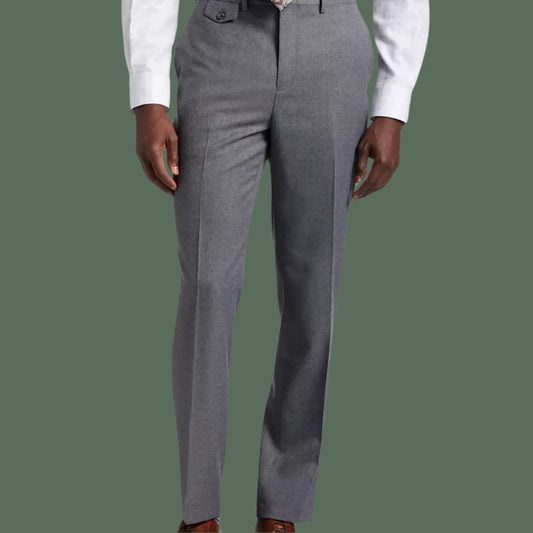 Tayion By Montee Holland Mens Classic-Fit Wool-Blend Dress Pants 38W x 32L Grey