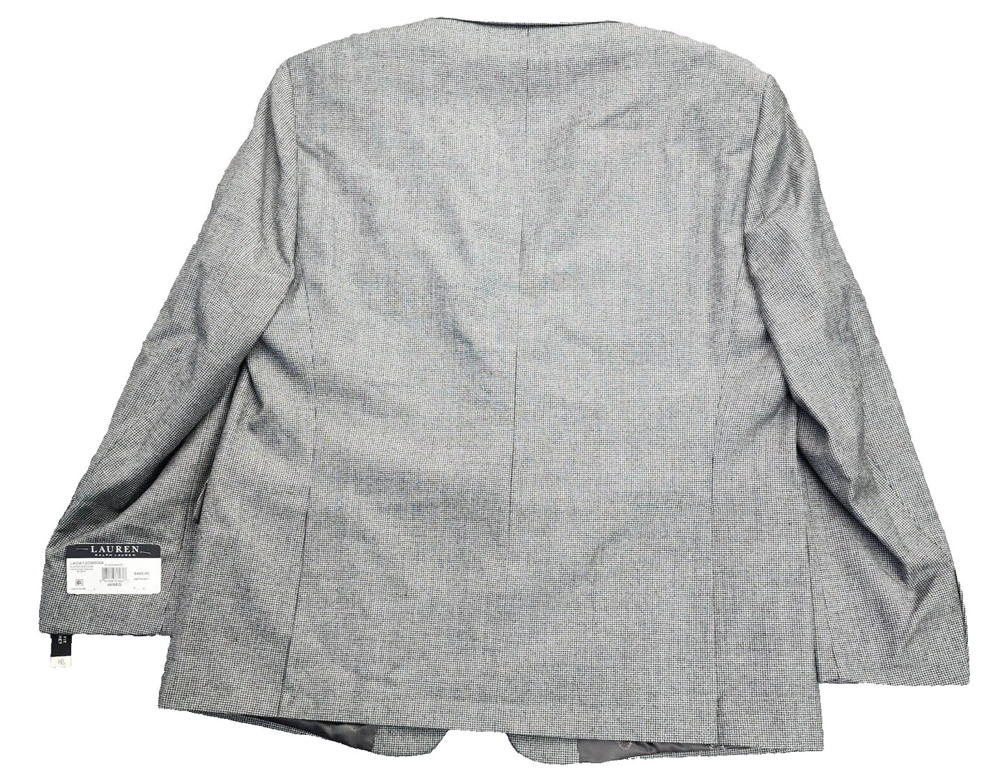 Lauren Ralph Lauren Classic-Fit Wool Suit Jacket Black/White Houndstooth 46R NWT