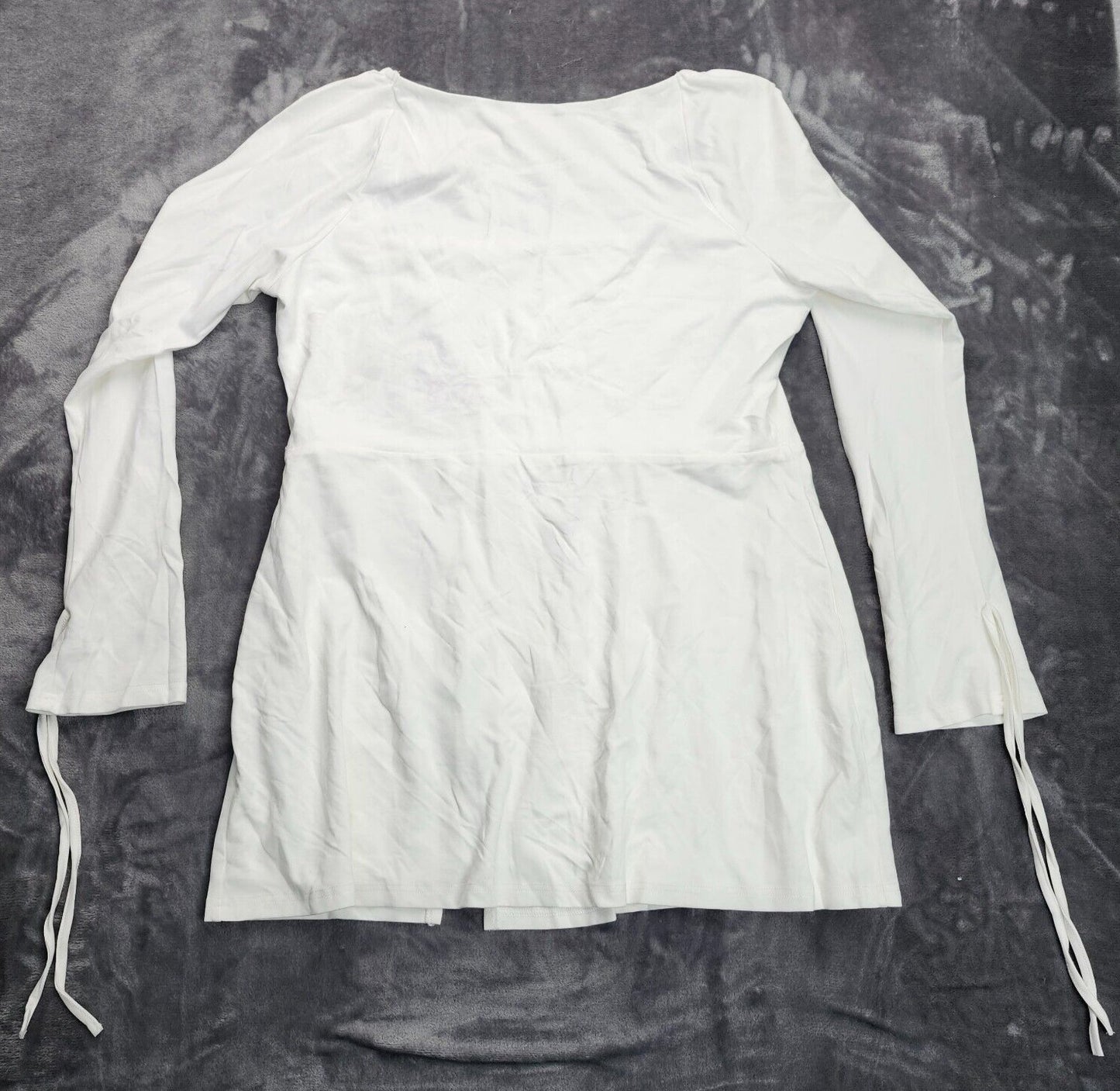 Finesse Square Neck White Long-Sleeve Blouse Size 3XL