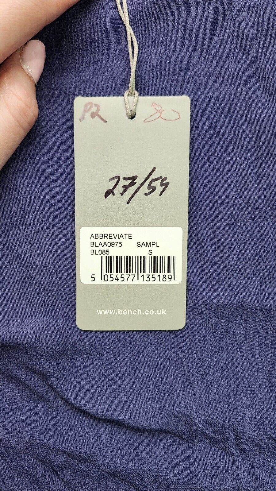 Bench Urban Wear Womens T-Shirt Size Crop Small Blue