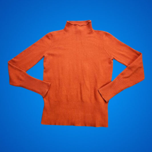French Connection Mock Turtleneck Extra Small Orange Thin knit