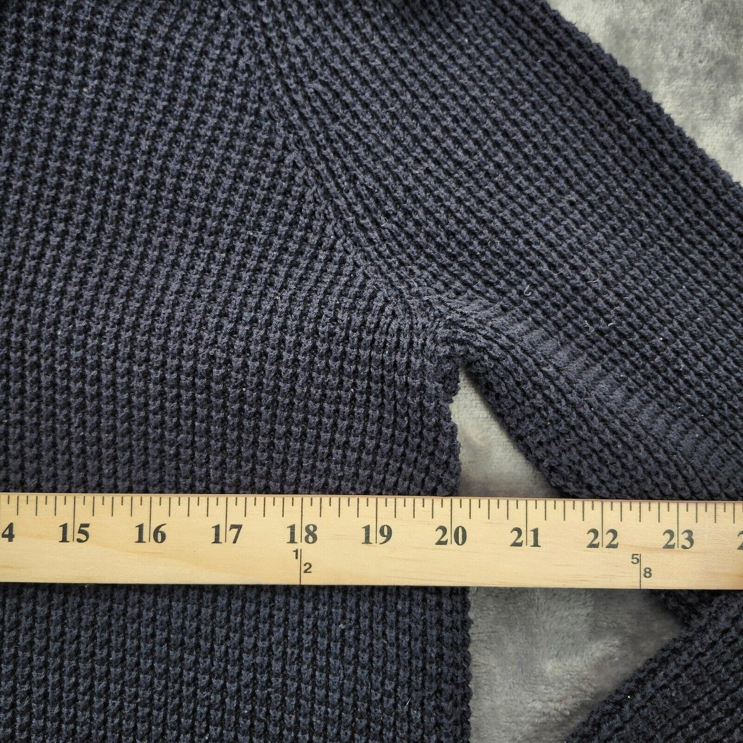 Michael Kors Oversized Waffle knit Cowl Sweater Blue Medium