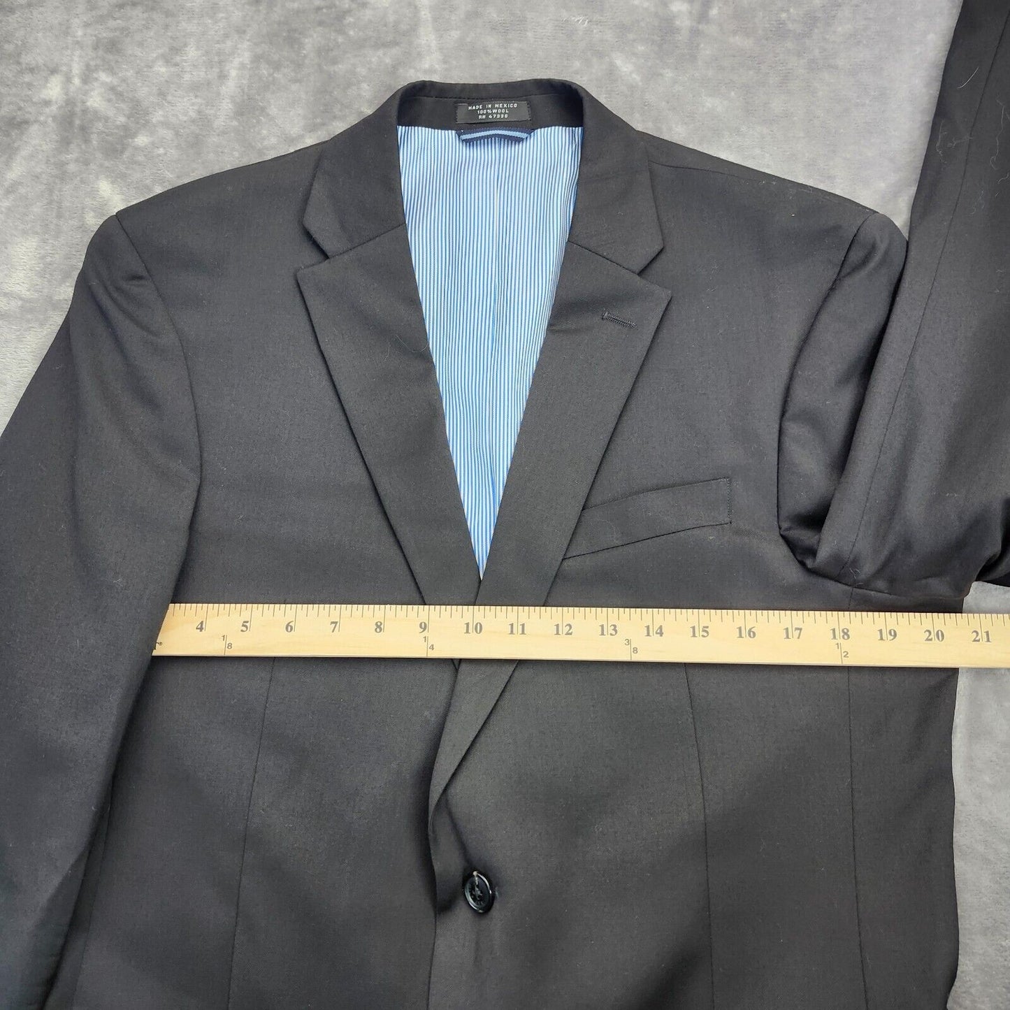 NWT Tommy Hilfiger Black Suit Jacket Notch Lapel 2 Button 40 Long 100% Wool