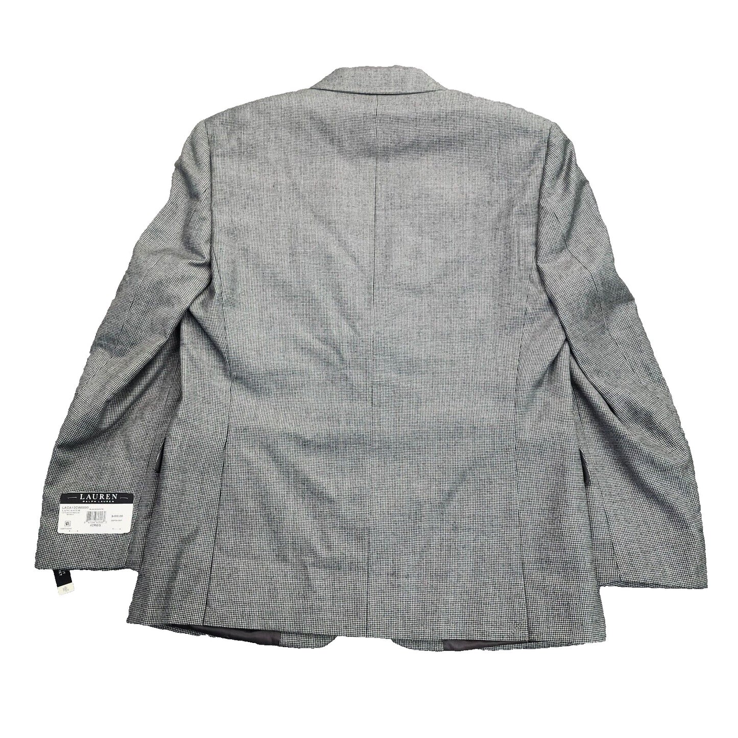 Lauren Ralph Lauren Classic-Fit Wool Suit Jacket Black/White Houndstooth 42R NWT