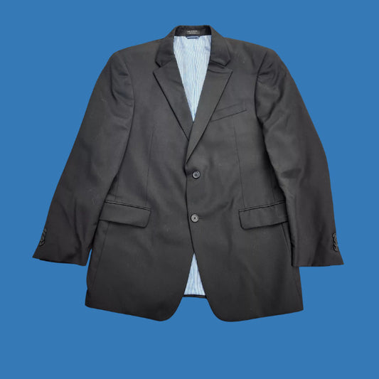 Tommy Hilfiger Men's Suit Jacket 100% Wool 42 Regular Two Button Black