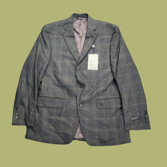 Lauren Ralph Lauren Polyester Green Plaid Suit Jacket Blazer 40R NWT