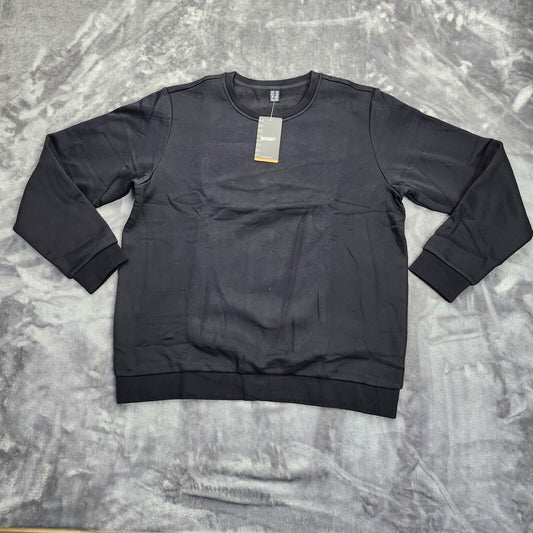 TACVASEN Women's Black Fleece Crewneck Pullover Sweatshirt XL