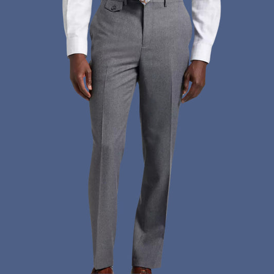 Tayion By Montee Holland Mens Classic-Fit Wool-Blend Dress Pants 44W x 32L Grey