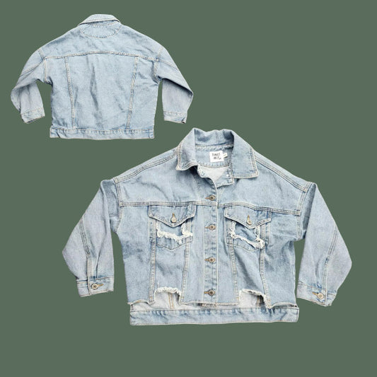 PRINCESS POLLY Womens XS Ripped Jean Jacket