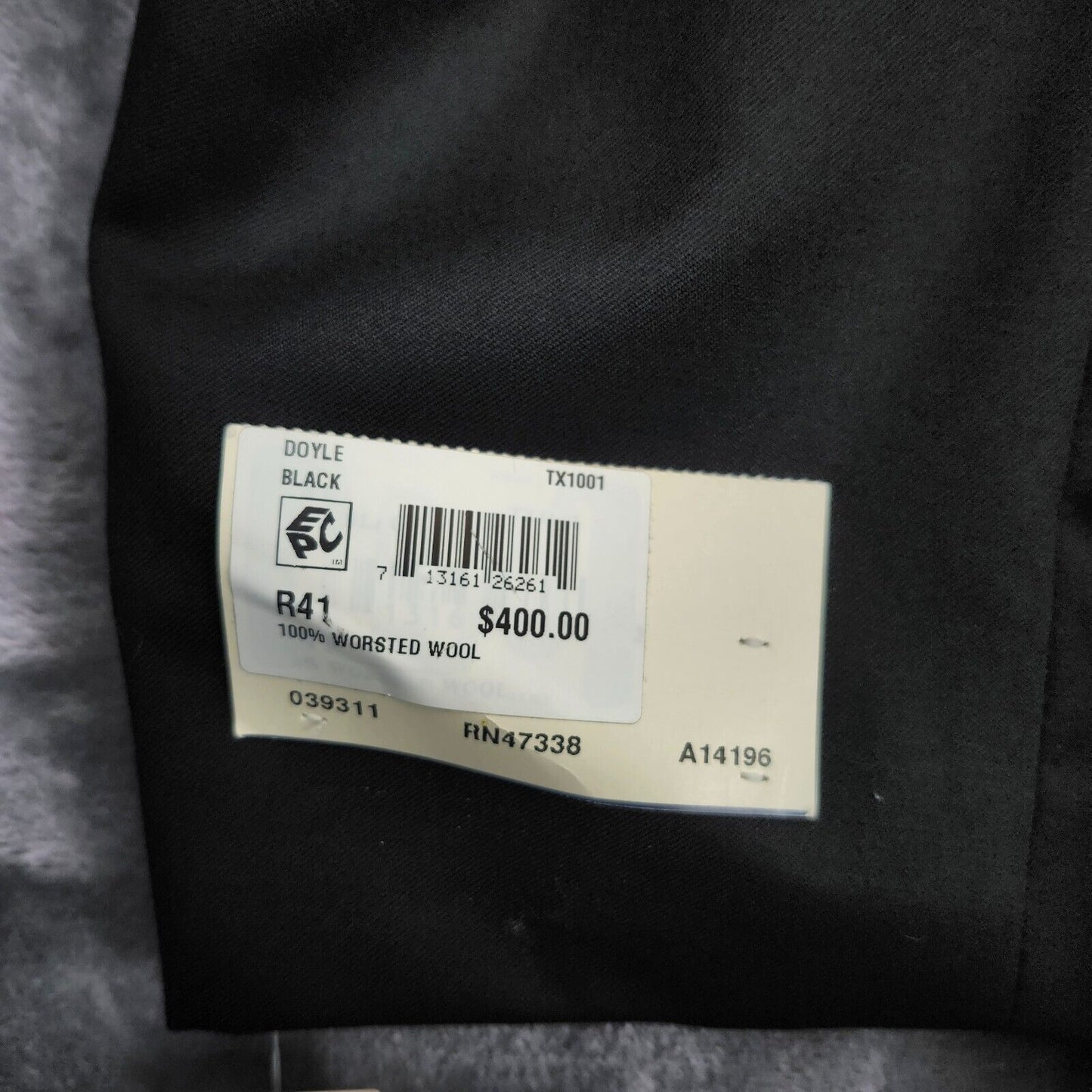 Tommy Hilfiger Men's 100% Wool Doyle Black Tuxedo Jacket Size 41 Regular
