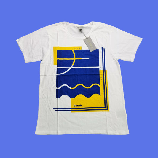 Bench Urban Wear Unisex Graphic T-shirt Size Medium Blue and White
