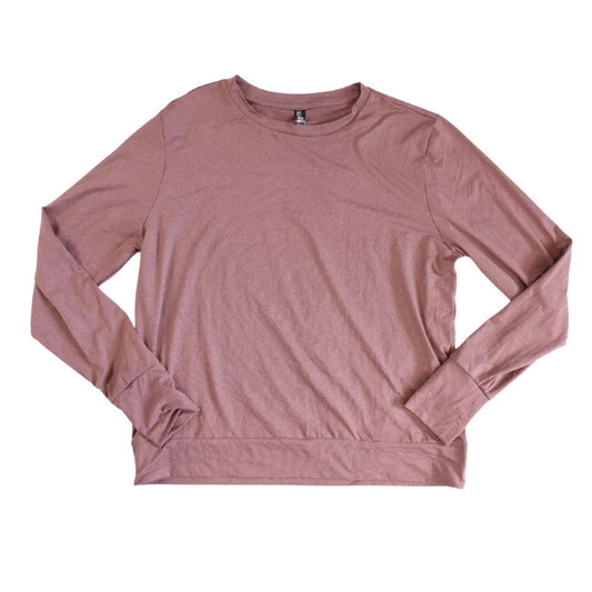 Lukka Lux Light Pink Crew Neck Long Sleeve Shirt Size Medium