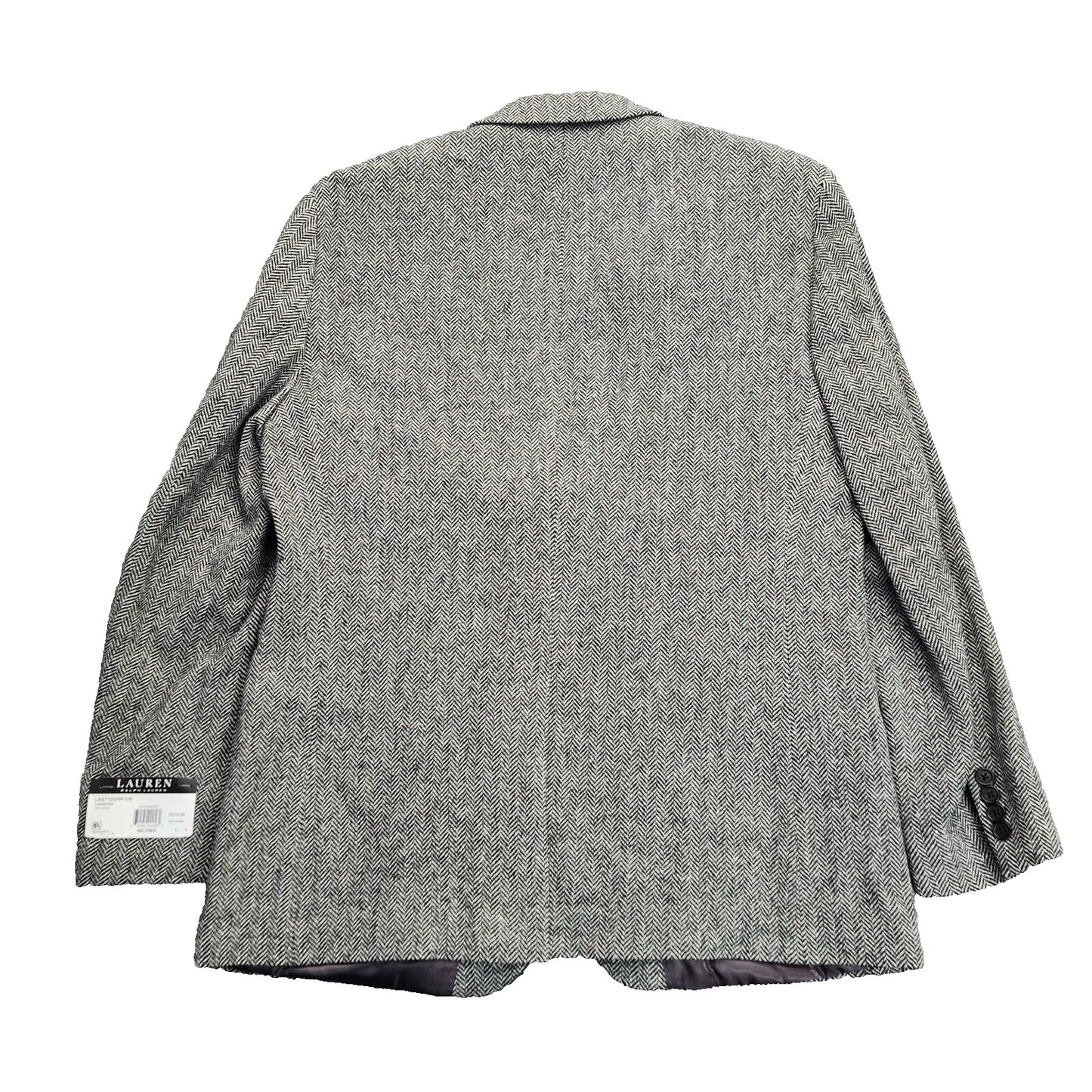 Lauren Ralph Lauren Classic-Fit Wool Suit Jacket Black/White Herringbone 46L NWT