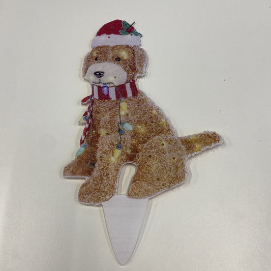 christmas Dog Ornament with lights craft kit 13 Inches