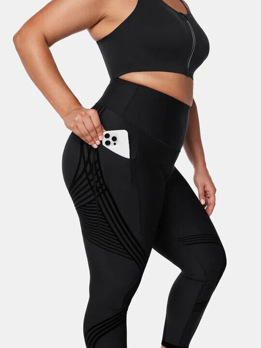 Fanka Black Large Lift and Curve 7/8 Leggings (Side Pocket Reversible Wear)