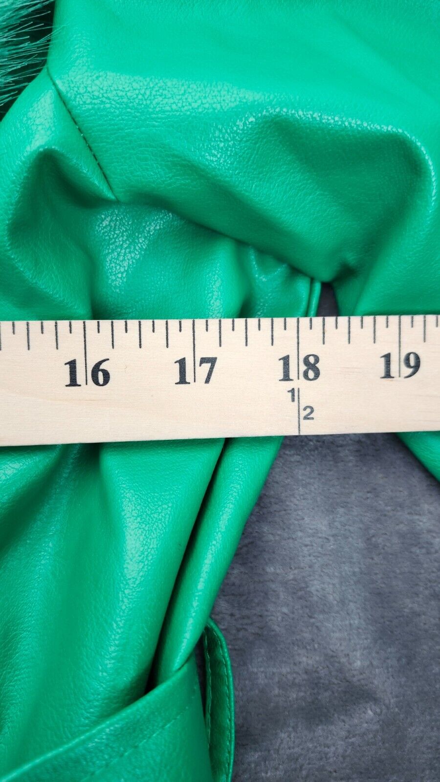 Finesse Bright Green Faux Fur Collar Trim Trench Coat XS