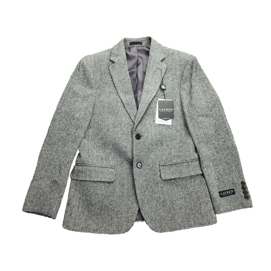 Lauren Ralph Lauren Classic-Fit Wool Suit Jacket Black/White Herringbone 38S NWT