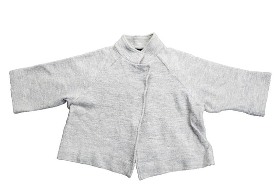 Jones New York Merino Wool Cardigan Size S Gray Collared Open Front Medium
