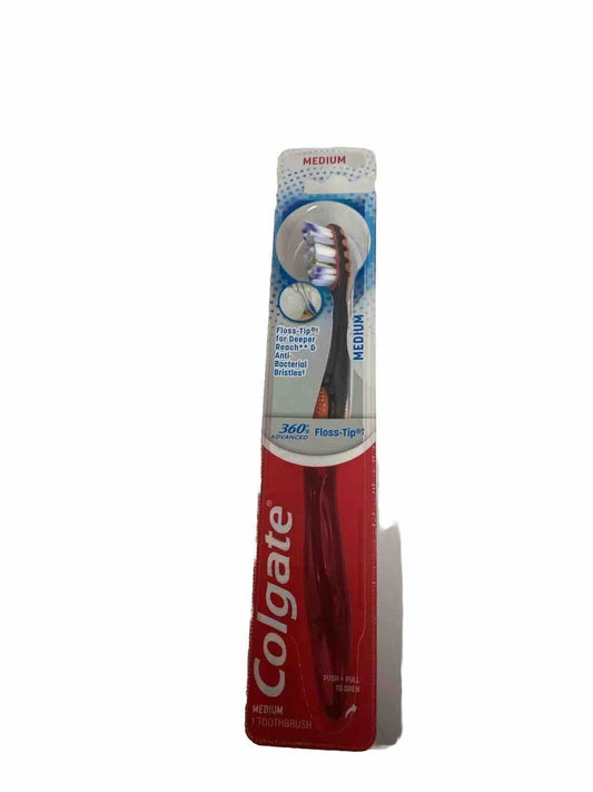 Colgate Advanced Floss-Tip Toothbrush - Medium - NEW