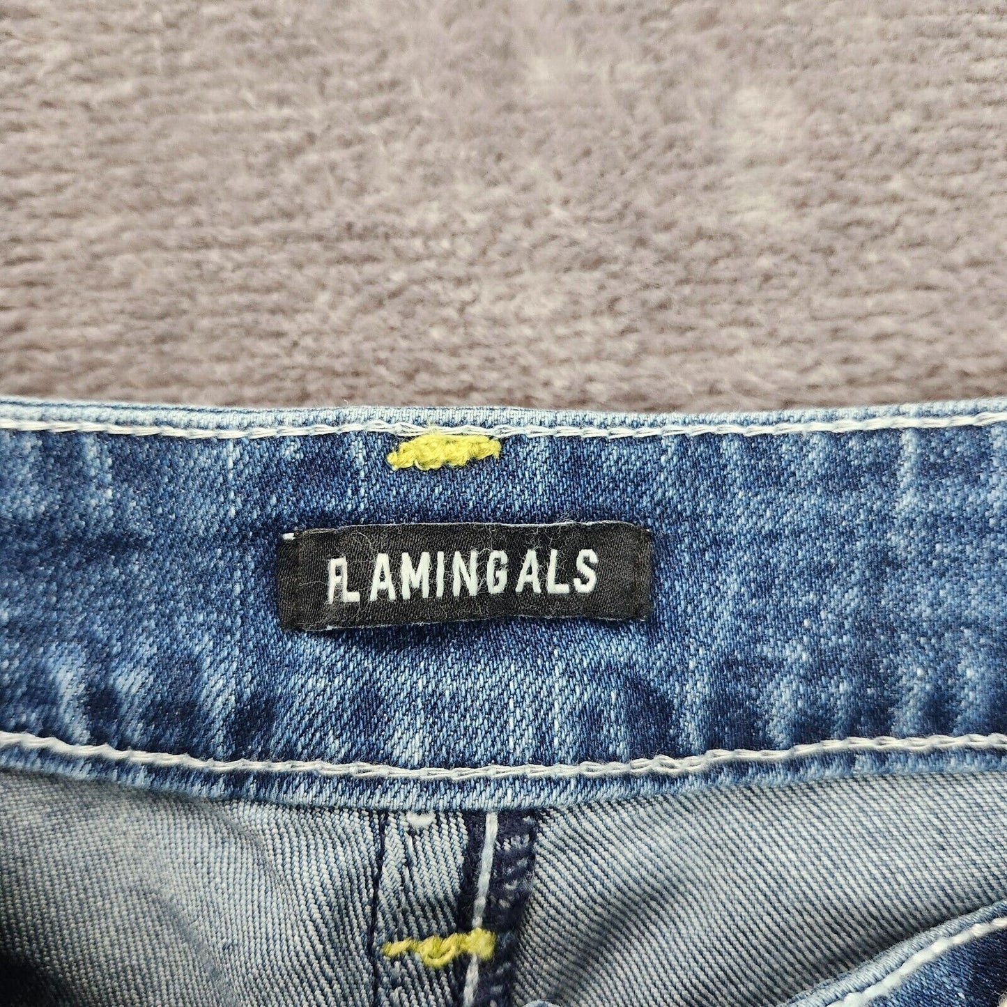 Flamingals Women's Wide Leg Jeans High Waist Vintage Style Pants Size L