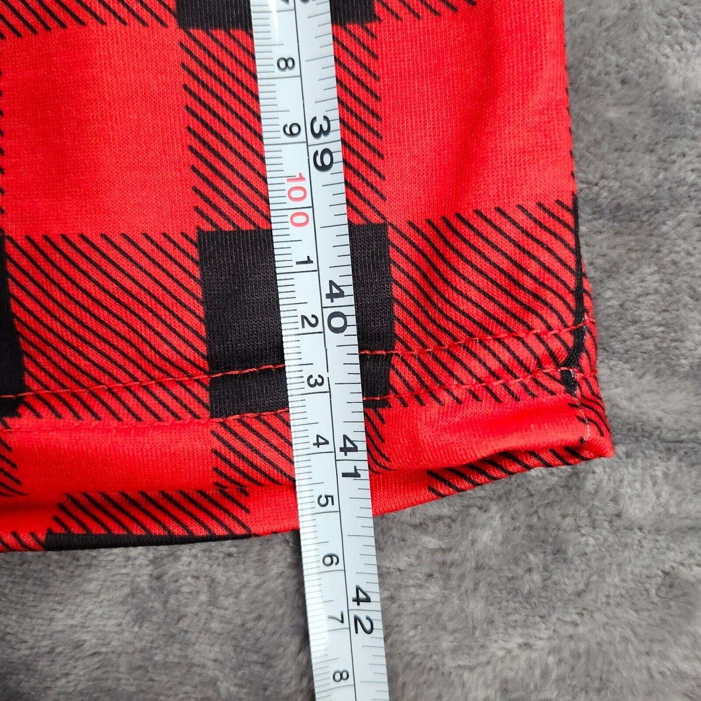 Mens Long Sleeve Blouses Plaid Print Splicing Round Neck Sleepwear set M