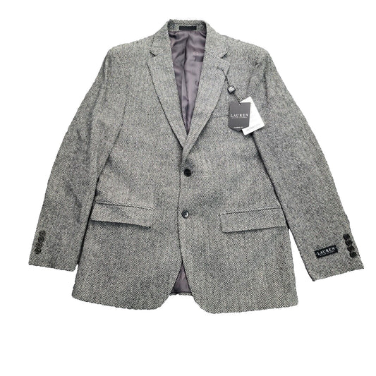 Lauren Ralph Lauren Classic-Fit Wool Suit Jacket Black/White Herringbone 50L NWT