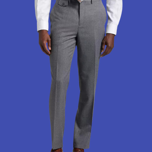Tayion By Montee Holland Mens Classic-Fit Wool-Blend Dress Pants 40W x 30L Grey