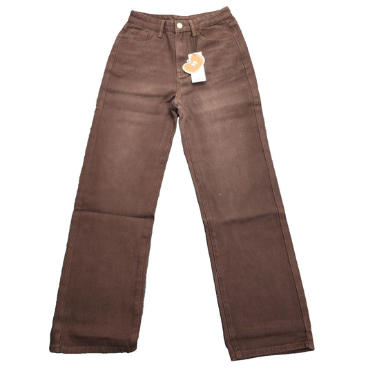 CIDER Womens Brown Straight Leg Jeans XS