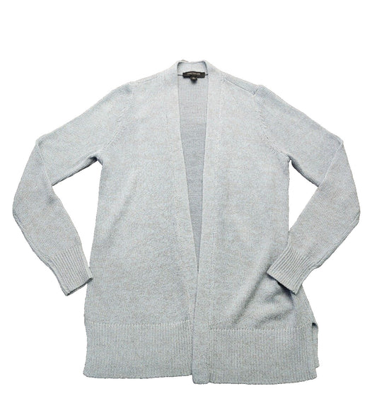 Ann Taylor Linen Blend Open Cardigan Light Blue Size XS Colorful Coastal Casual