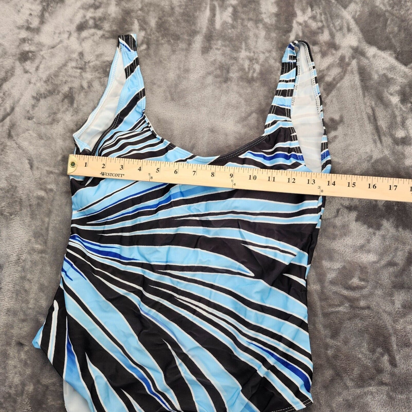 Plus Size One Piece Womens Swimsuit Padded Blue One Piece 3XL