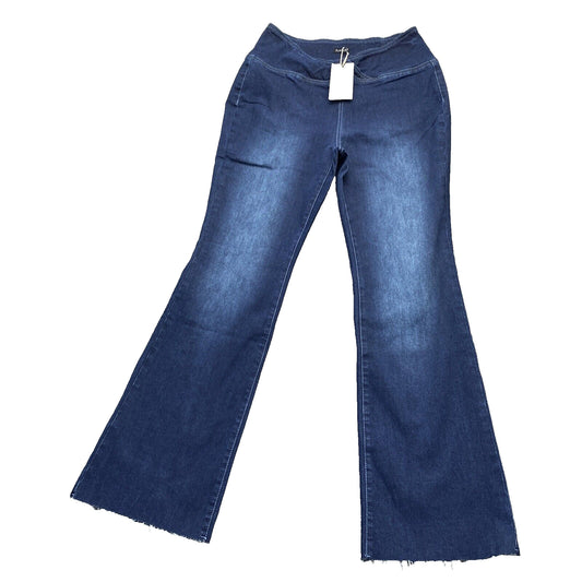 Flamingals Flared High Rise Casual Wash Wrap Denim Jeans XL