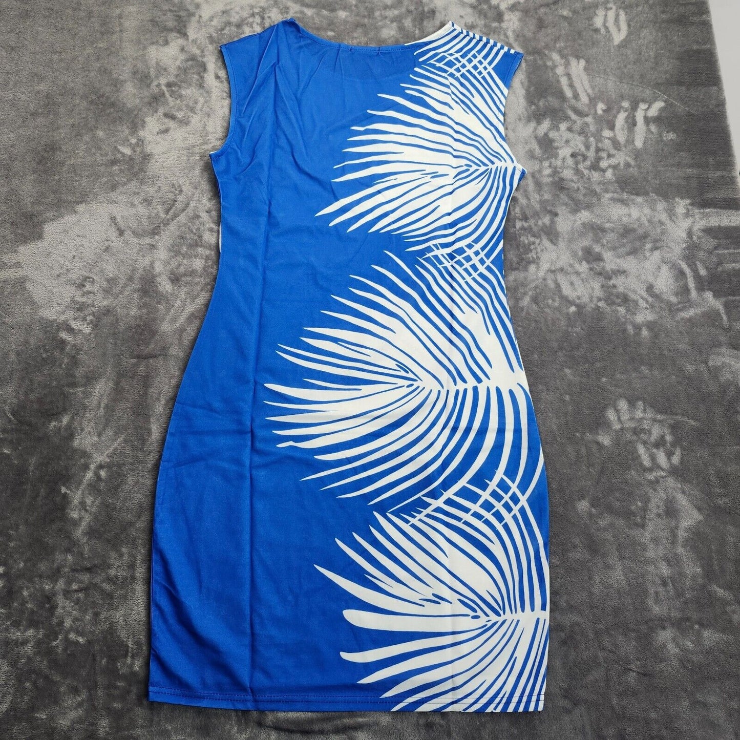 Angvns Dress Sleeveless Knee Length Stretch Blue  Size Large