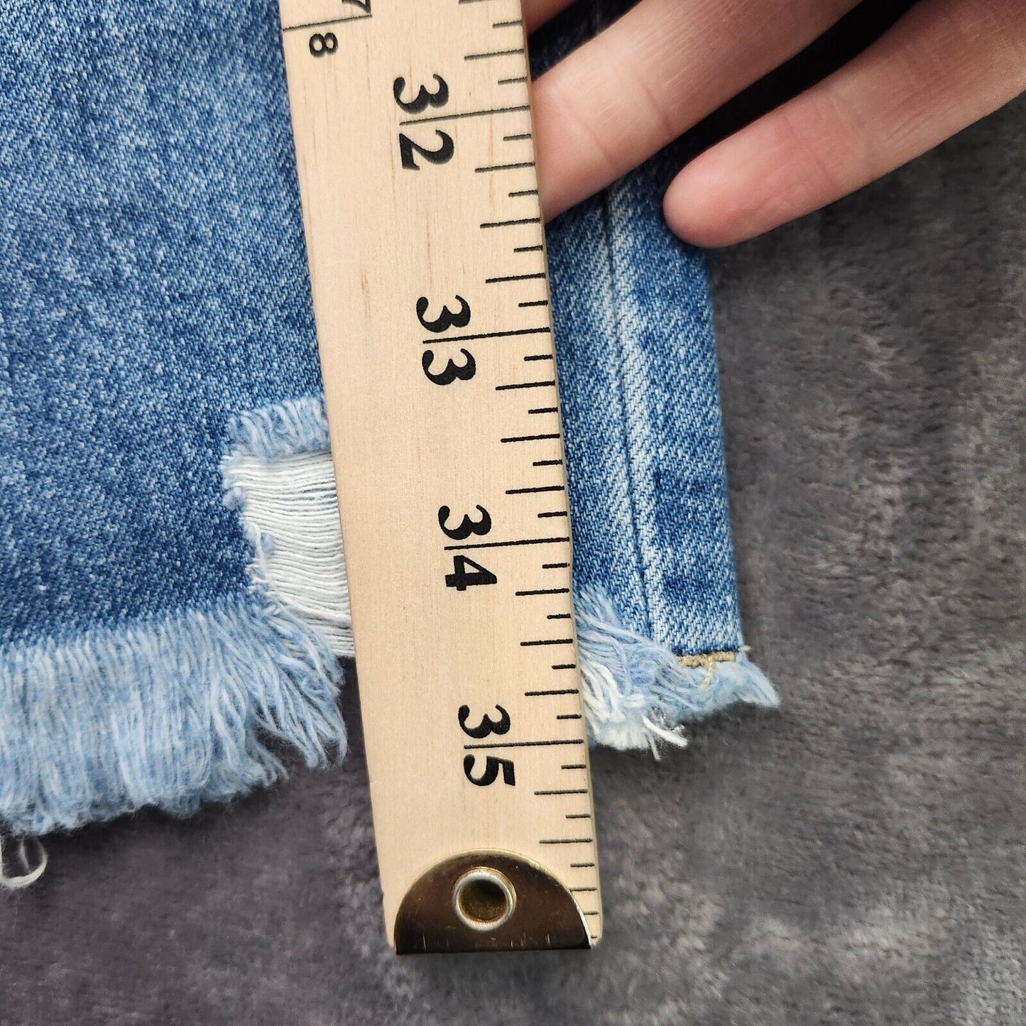 Flamingals Women's High Waist Straight Ripped Ankle Blue Jeans Size Medium