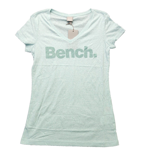 Bench Urban Wear Womens V-neck T-Shirt Size Small Blue/Green
