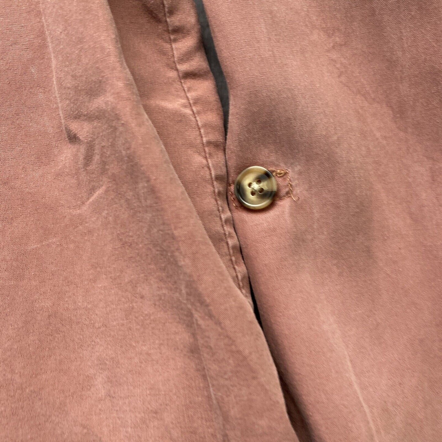 Thread & Supply Shirt Dress Womens Large Pink / Peach Button Up Roll Tab Sleeve