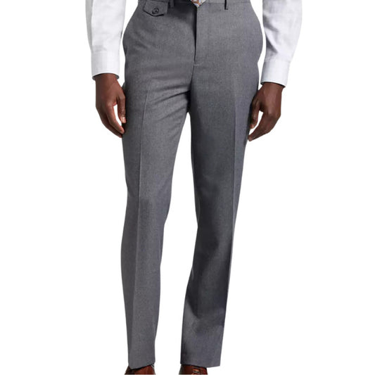 Tayion By Montee Holland Mens Classic-Fit Wool-Blend Dress Pants 42W x 30L Grey
