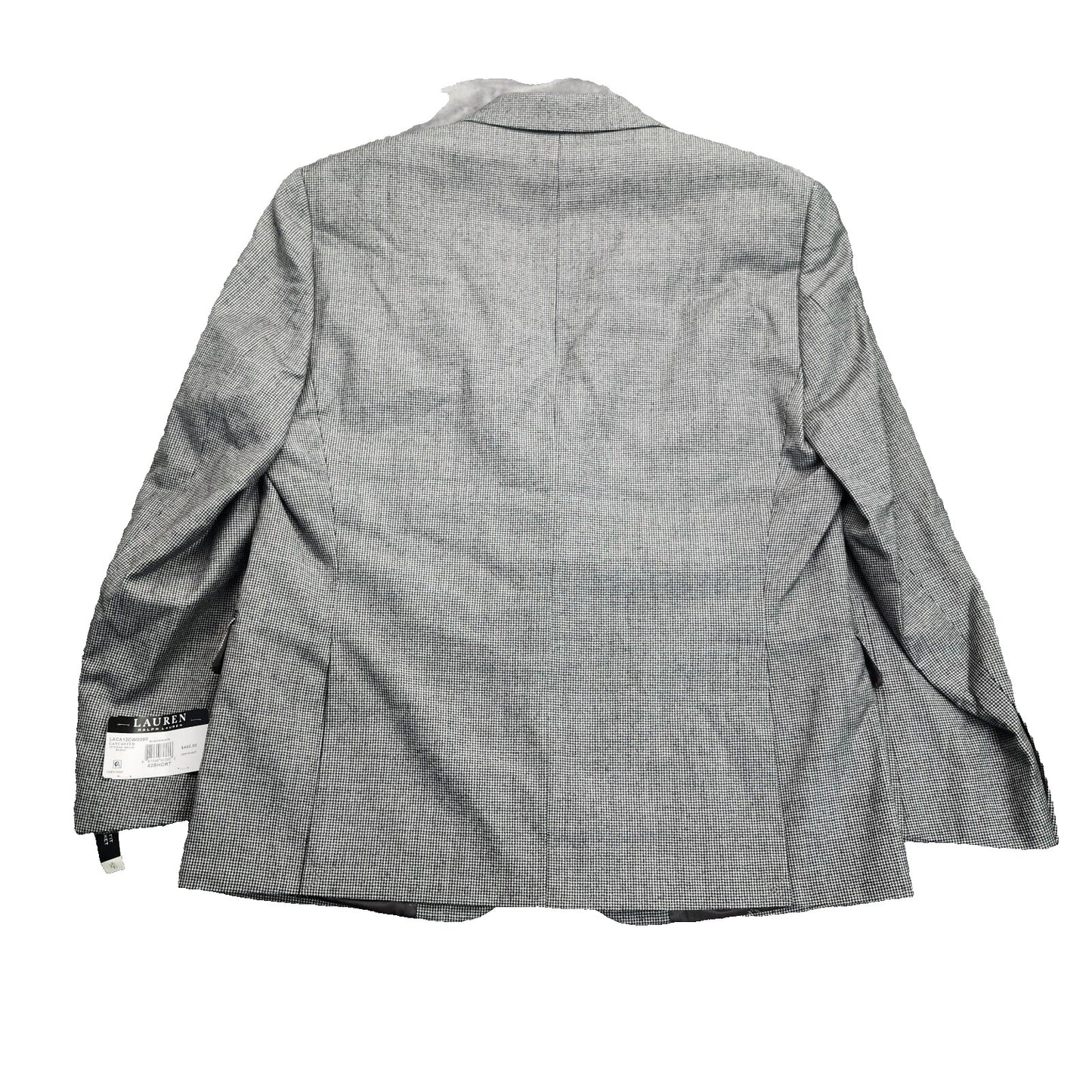 Lauren Ralph Lauren Classic-Fit Wool Suit Jacket Black/White Houndstooth 42S NWT