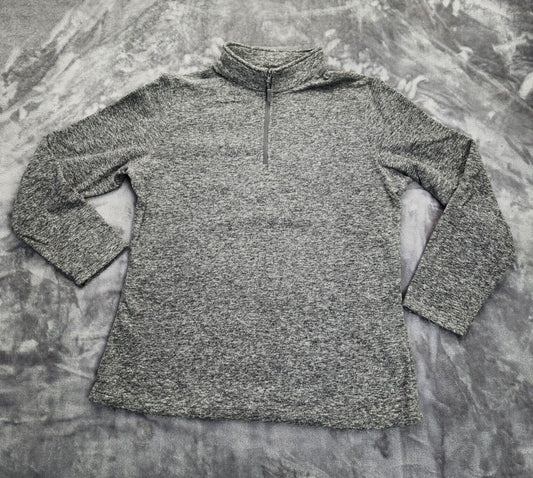 TACVASEN Women's Half Zip up Long Sleeve Sweatshirt Gray Large