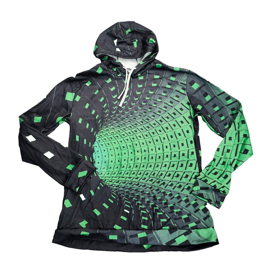 Men’s Block 3D Printing Hoodie Sweatshirt, Unisex Pullover Hoodie Green 3XL
